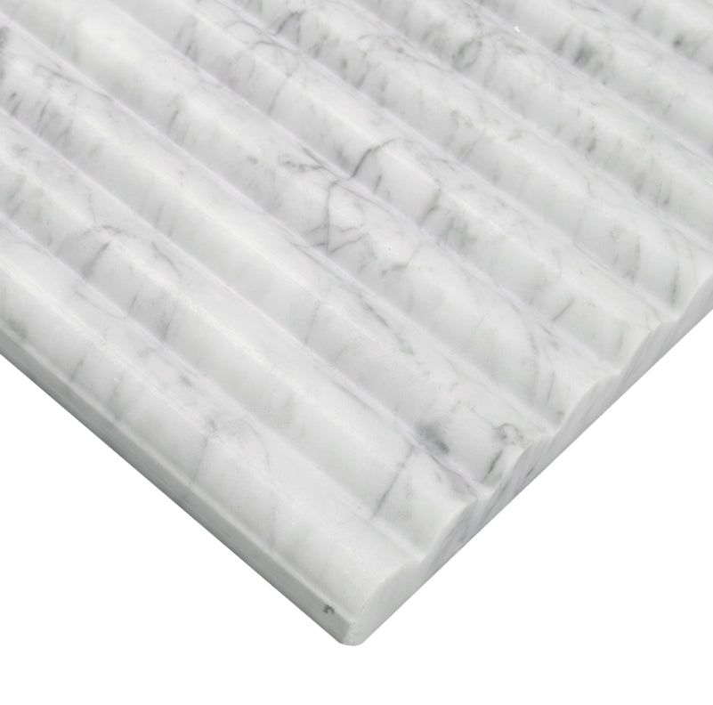 Carrara White Milano Ribbo 12x24 Honed