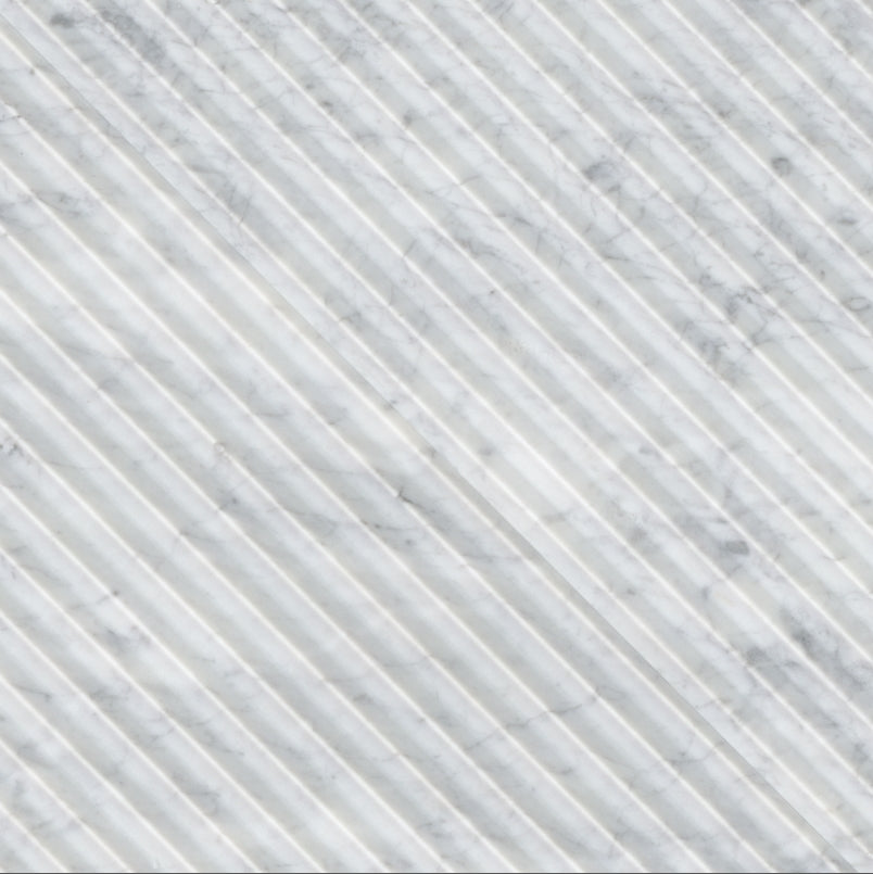 Carrara White Valentino Fluto 12x24 Honed