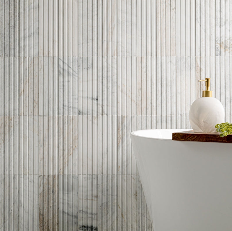 Arabescato Venato Tile 4x12 Slat Honed