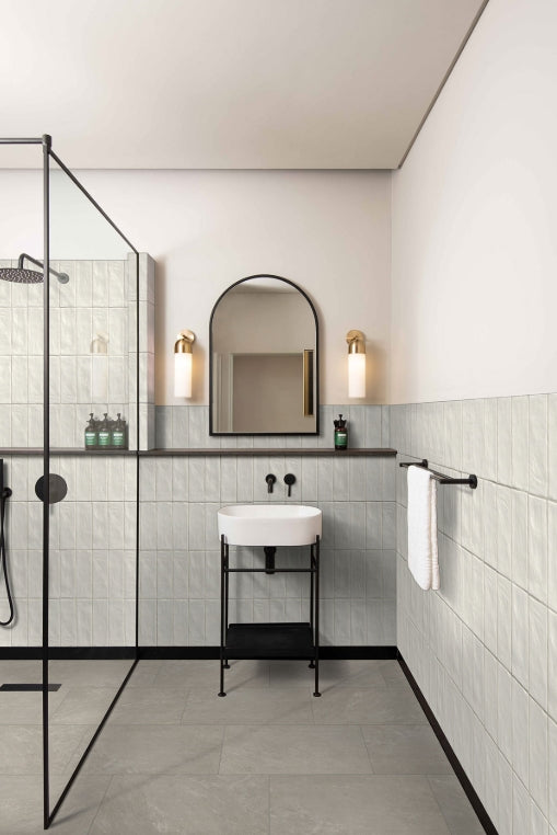 Zest Aloe 2.5x8 Satin Ceramic Wall Tile – Pastel Green Zellige Style