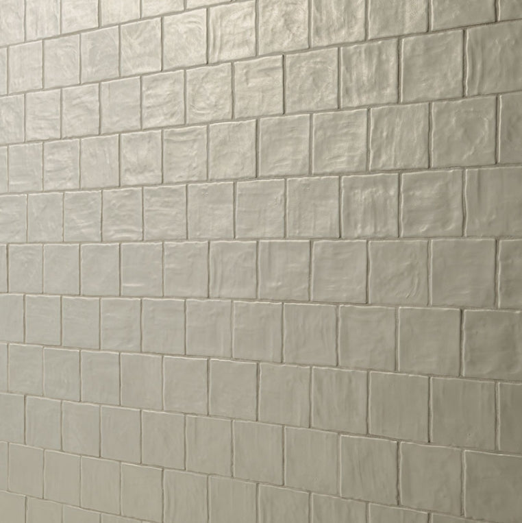Zest Aloe 4x4 Satin Ceramic Tile | Green Zellige Style Wall Tile