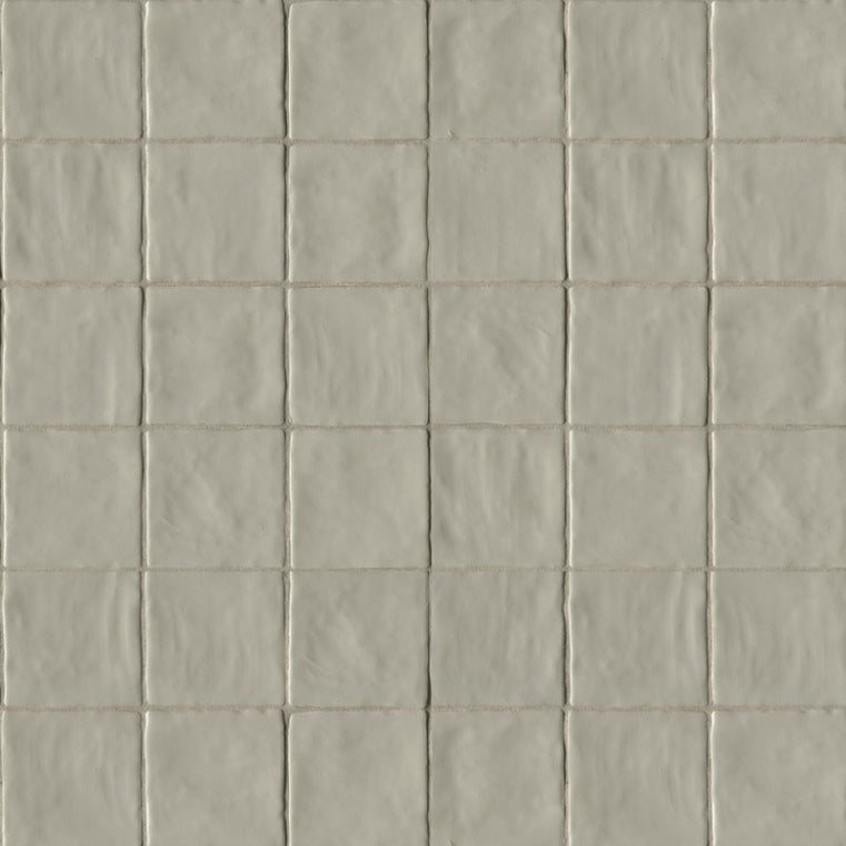 Zest Aloe 4x4 Satin Ceramic Tile | Green Zellige Style Wall Tile