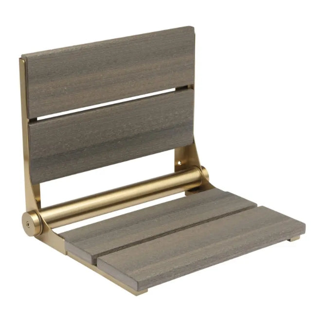 26″ Bilanx Shower Seat in Brushed Gold Finish.