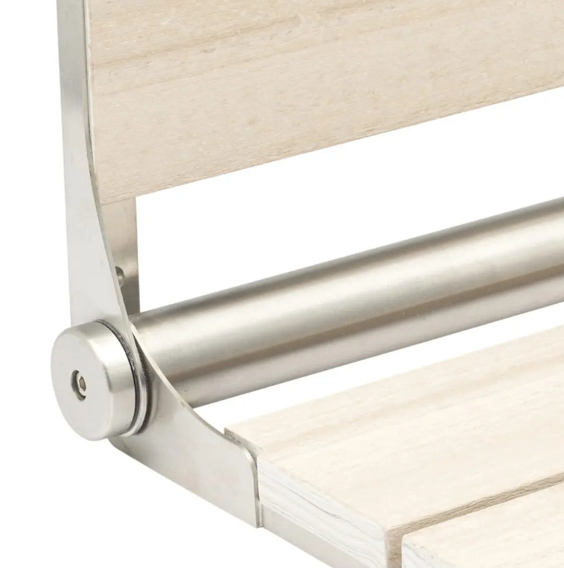 18″ Bilanx Shower Seat in Brushed Stainless Finish.