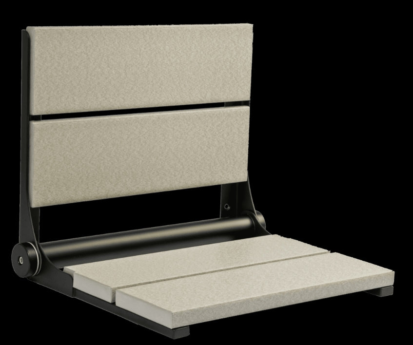18″ Bilanx Shower Seat in Matte Black Finish.
