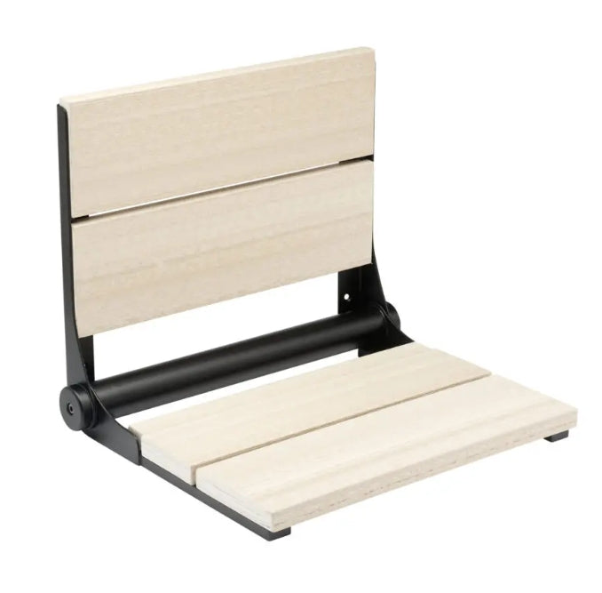 18″ Bilanx Shower Seat in Matte Black Finish.