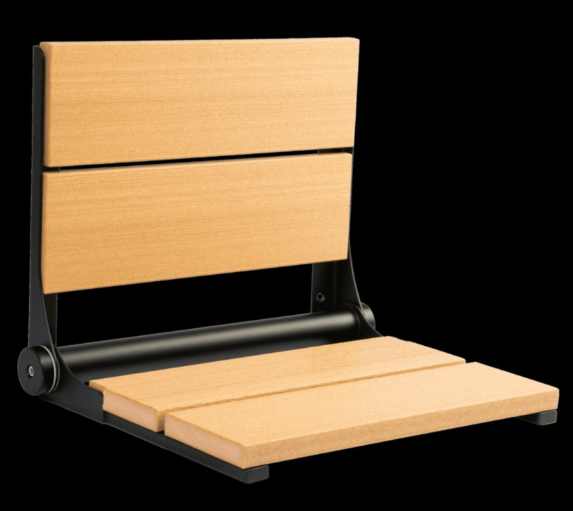 18″ Bilanx Shower Seat in Matte Black Finish.