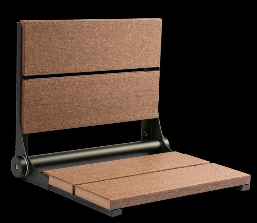 18″ Bilanx Shower Seat in Matte Black Finish.