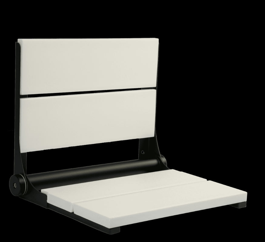 18″ Bilanx Shower Seat in Matte Black Finish.