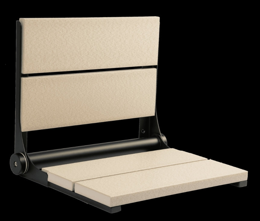 18″ Bilanx Shower Seat in Matte Black Finish.