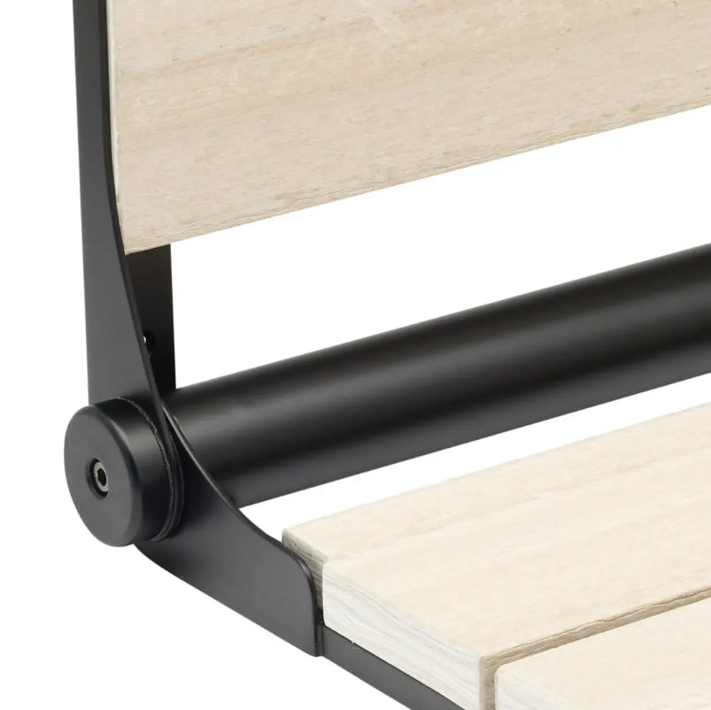 18″ Bilanx Shower Seat in Matte Black Finish.