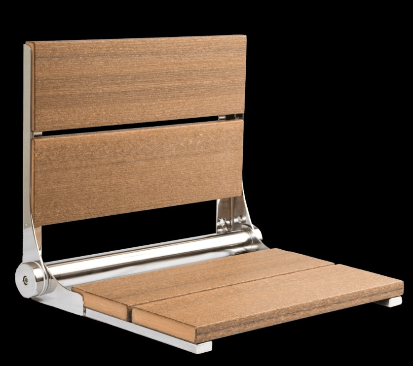 18″ Bilanx Shower Seat in Polished Stainless Finish.