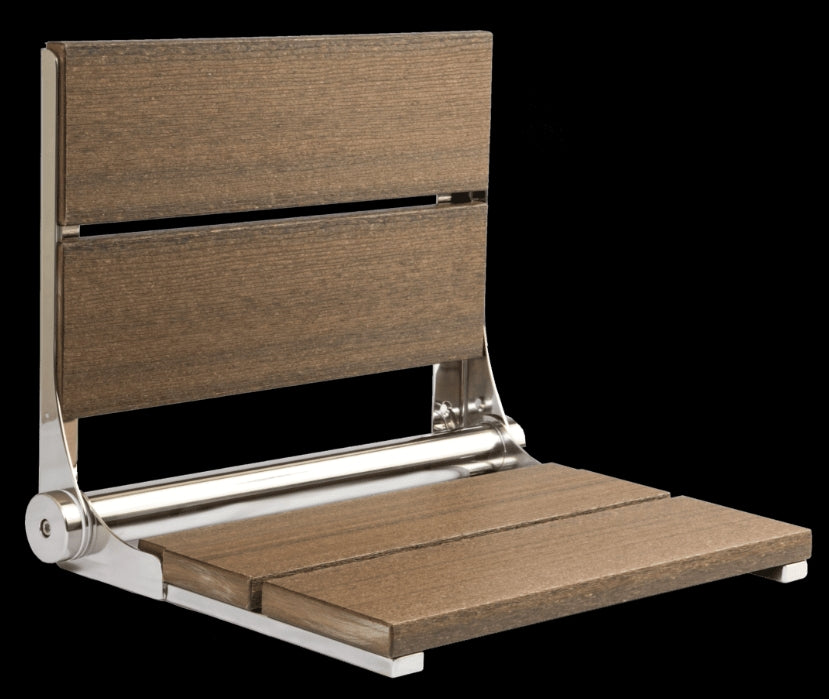 18″ Bilanx Shower Seat in Polished Stainless Finish.