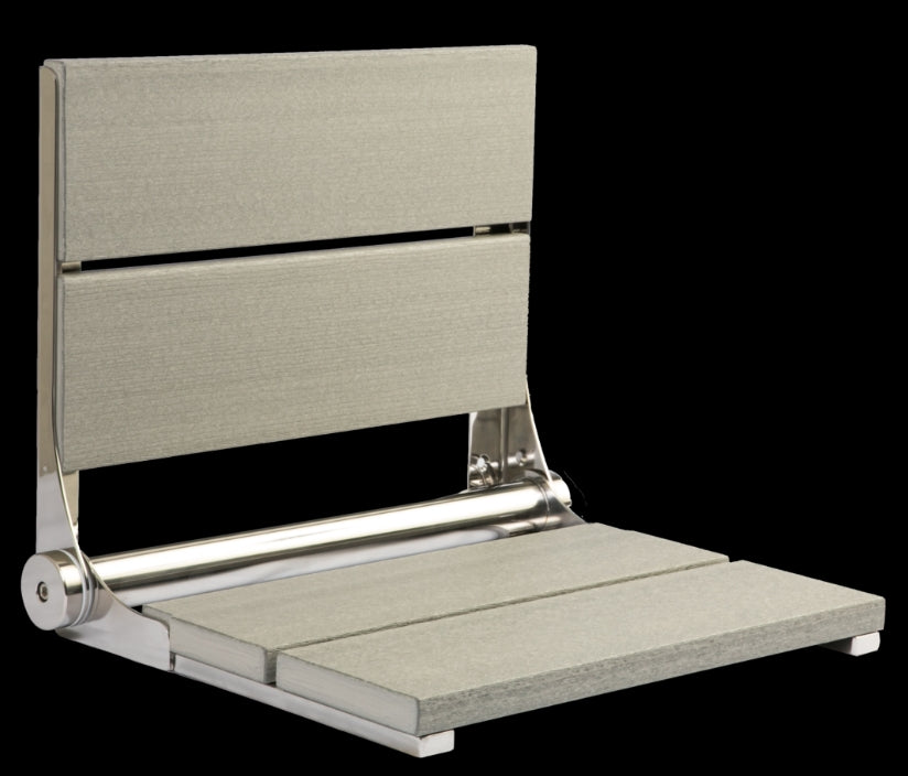 18″ Bilanx Shower Seat in Polished Stainless Finish.