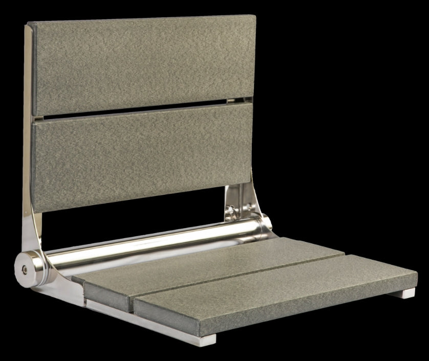 18″ Bilanx Shower Seat in Polished Stainless Finish.