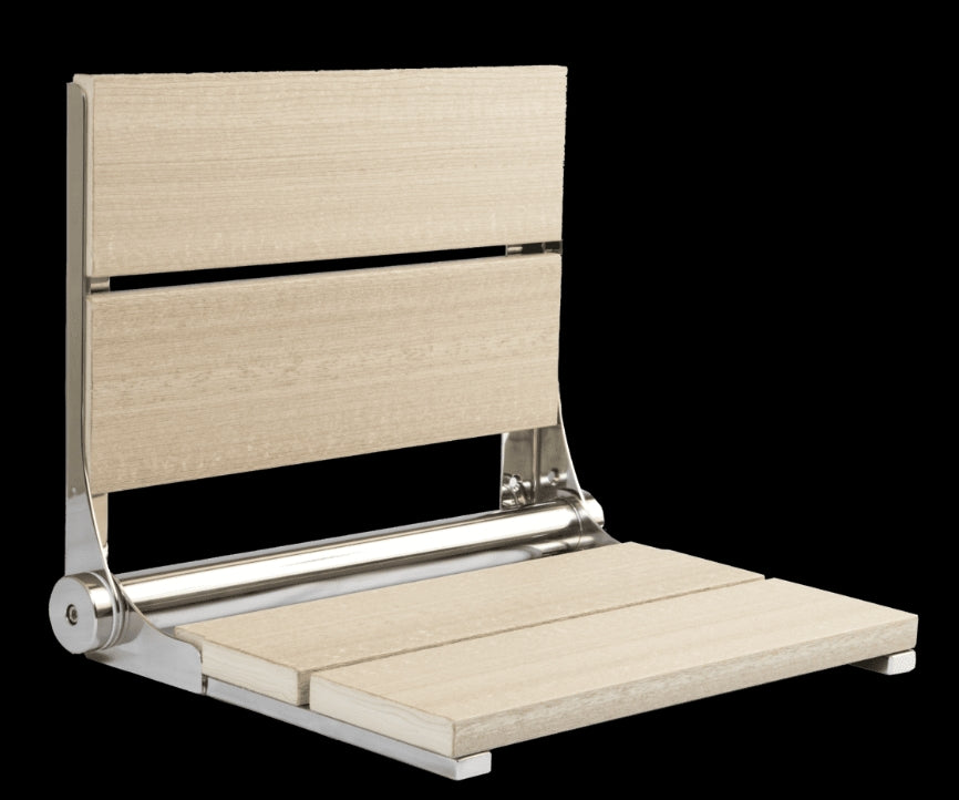 18″ Bilanx Shower Seat in Polished Stainless Finish.