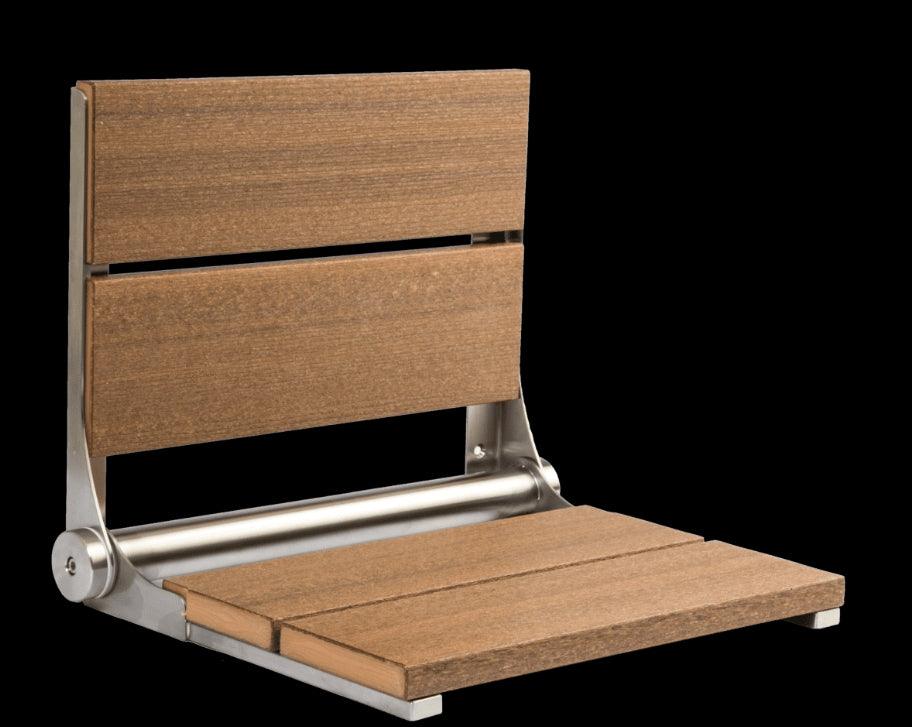 18″ Bilanx Shower Seat in Brushed Stainless Finish.