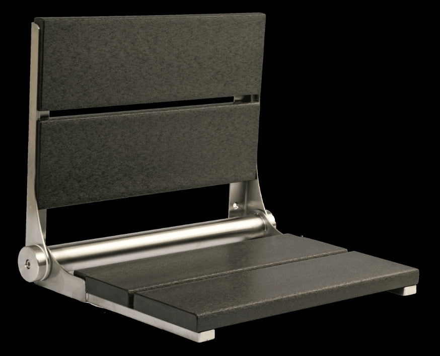18″ Bilanx Shower Seat in Brushed Stainless Finish.