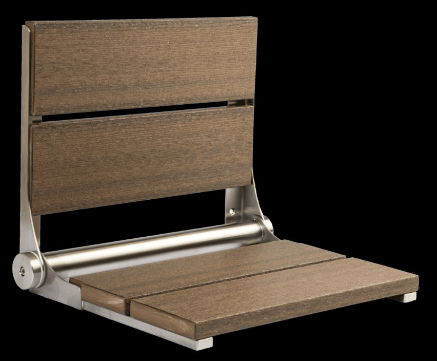 18″ Bilanx Shower Seat in Brushed Stainless Finish.