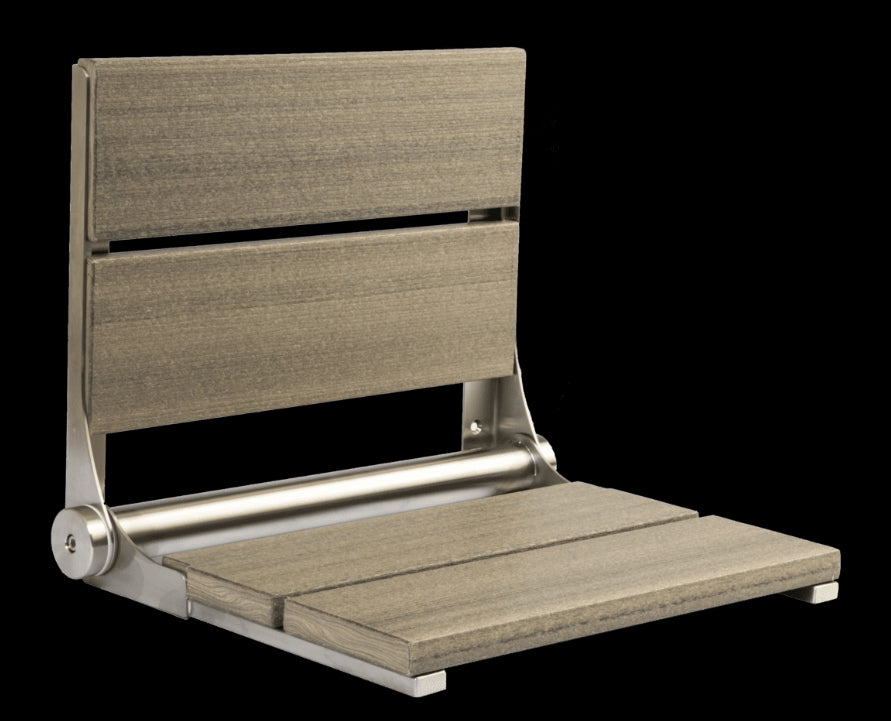 18″ Bilanx Shower Seat in Brushed Stainless Finish.