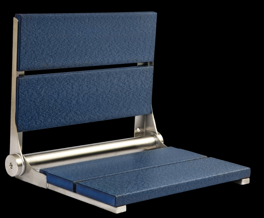 18″ Bilanx Shower Seat in Brushed Stainless Finish.