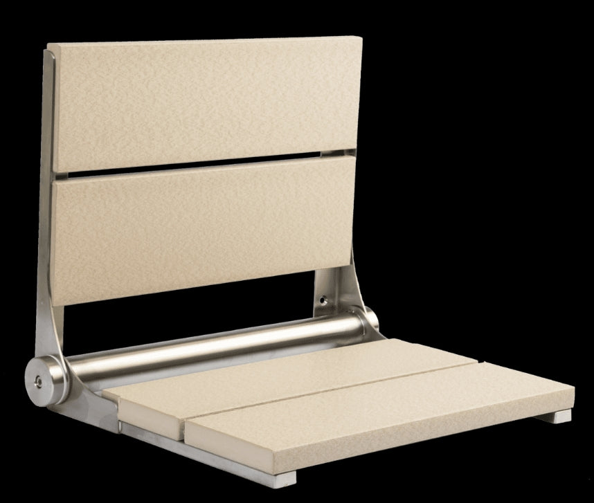 18″ Bilanx Shower Seat in Brushed Stainless Finish.