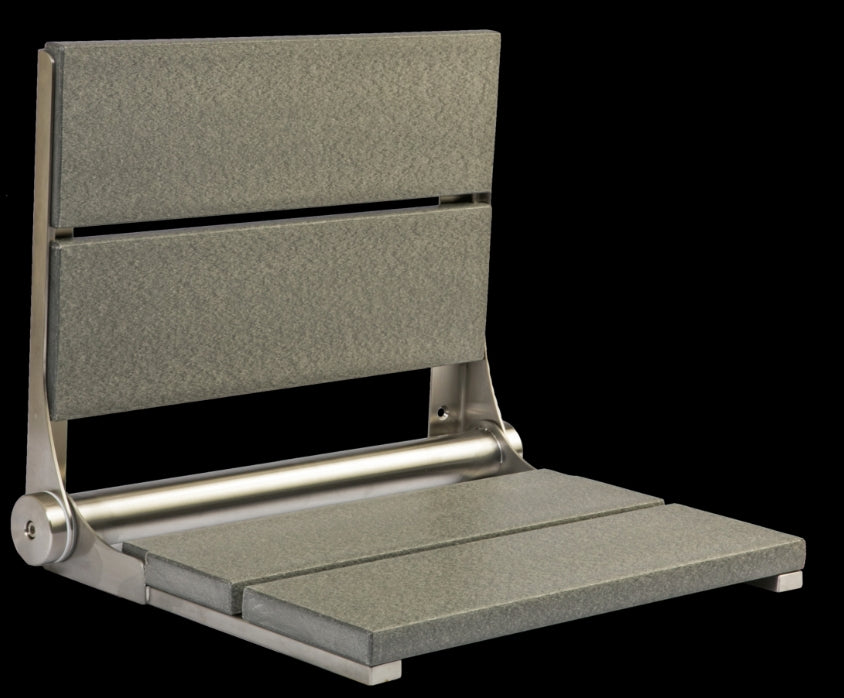 18″ Bilanx Shower Seat in Brushed Stainless Finish.