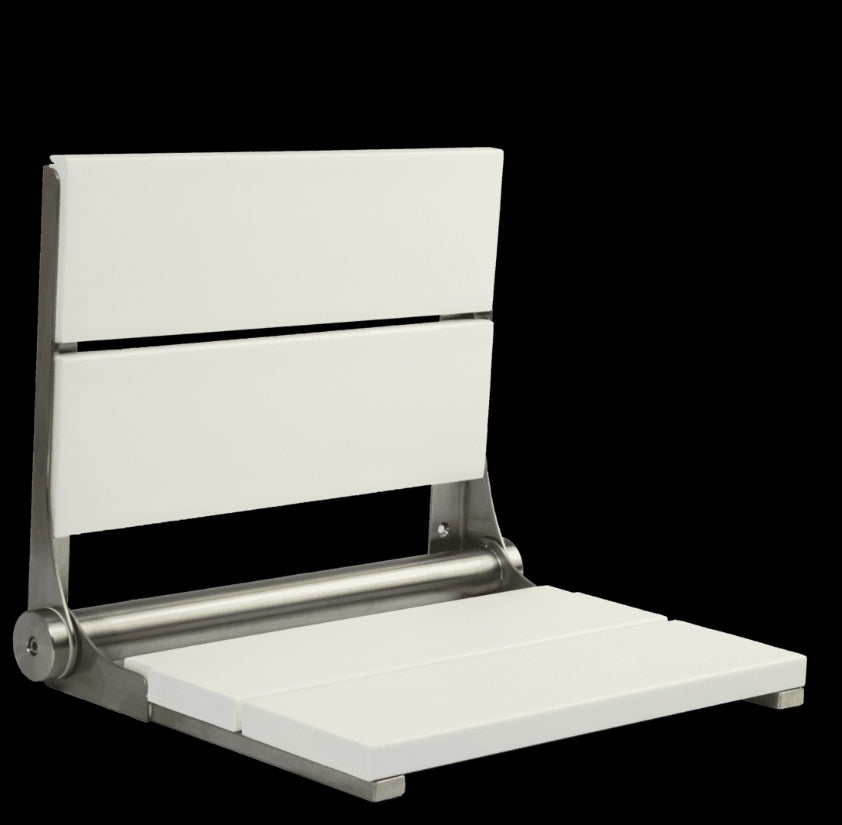 18″ Bilanx Shower Seat in Brushed Stainless Finish.