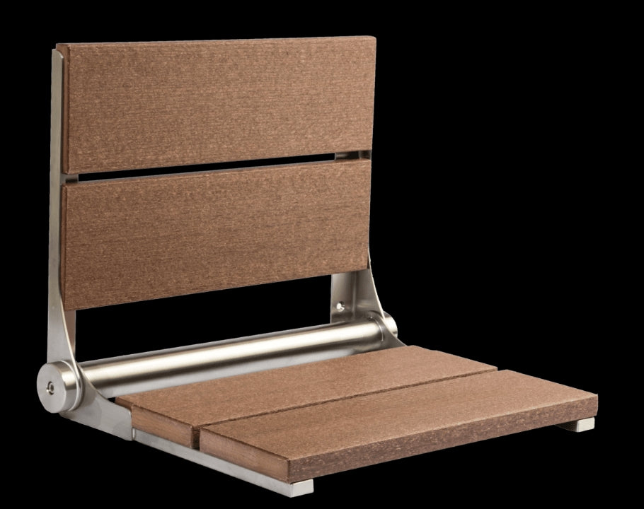 18″ Bilanx Shower Seat in Brushed Stainless Finish.