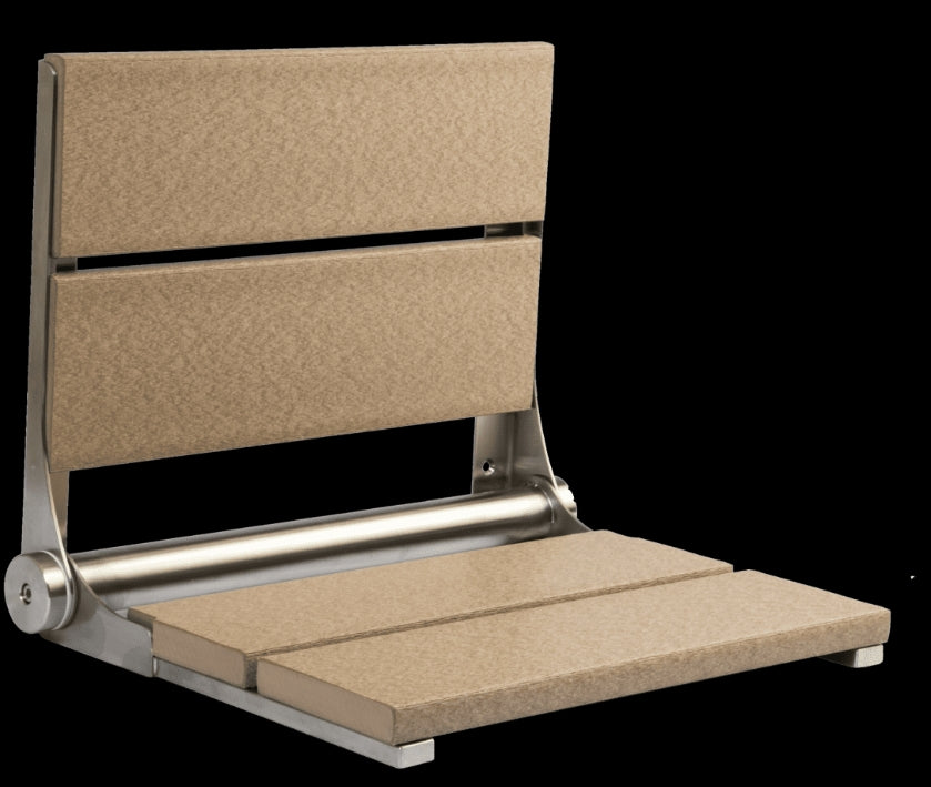 18″ Bilanx Shower Seat in Brushed Stainless Finish.