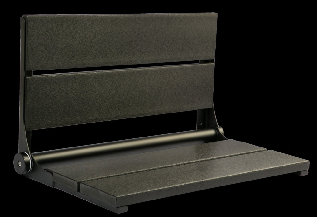 26″ Bilanx Shower Seat in Matte Black Finish.