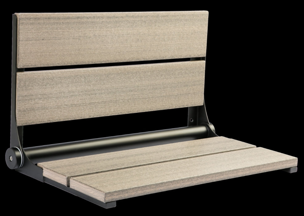 26″ Bilanx Shower Seat in Matte Black Finish.