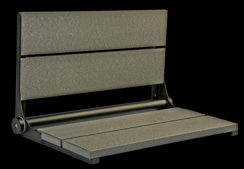 26″ Bilanx Shower Seat in Matte Black Finish.