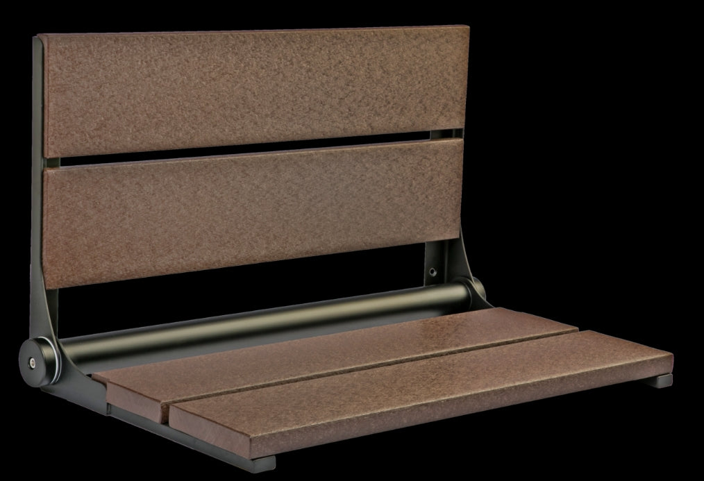 26″ Bilanx Shower Seat in Matte Black Finish.