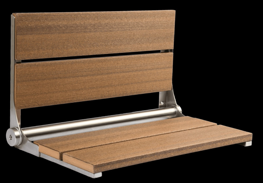 26″ Bilanx Shower Seat in Brushed Finish.