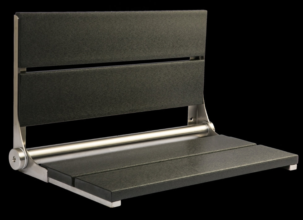 26″ Bilanx Shower Seat in Brushed Finish.