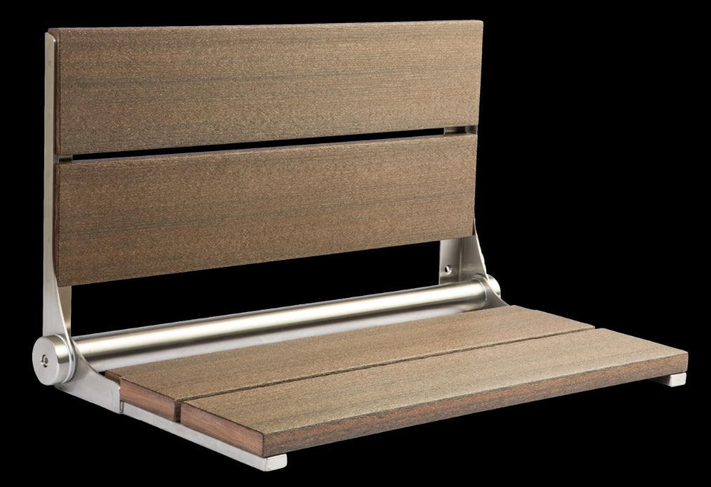 26″ Bilanx Shower Seat in Brushed Finish.