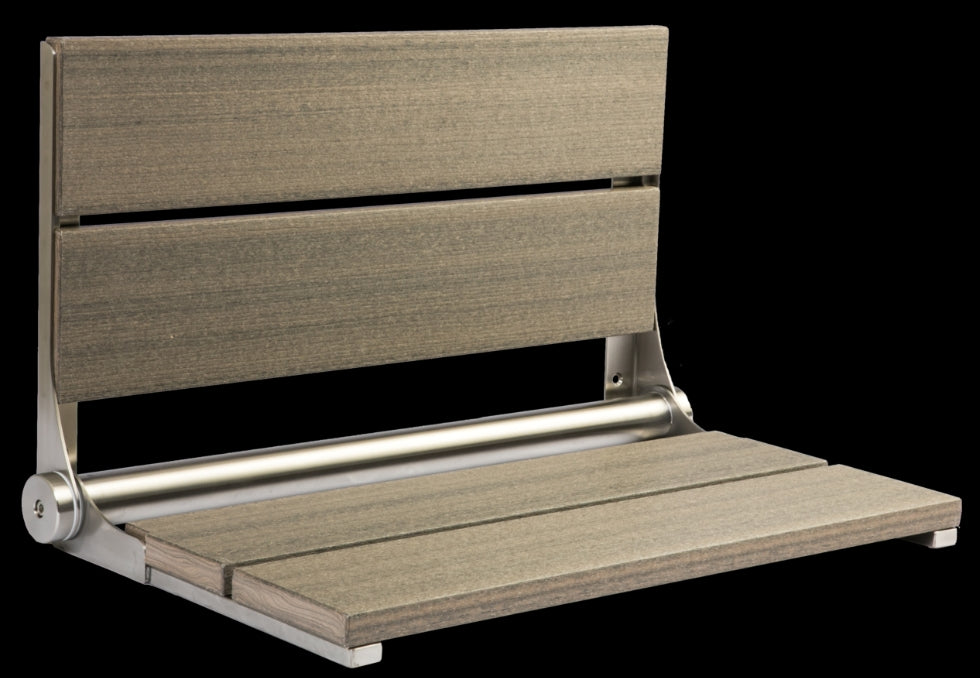 26″ Bilanx Shower Seat in Brushed Finish.