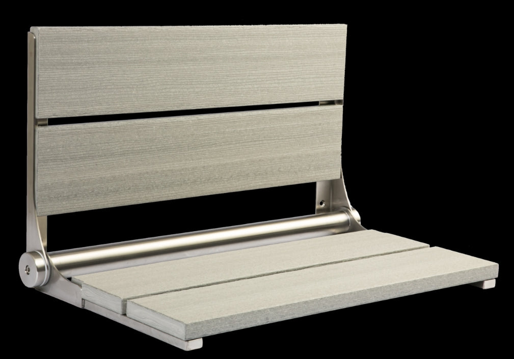 26″ Bilanx Shower Seat in Brushed Finish.