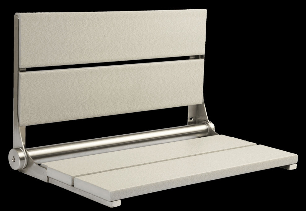 26″ Bilanx Shower Seat in Brushed Finish.
