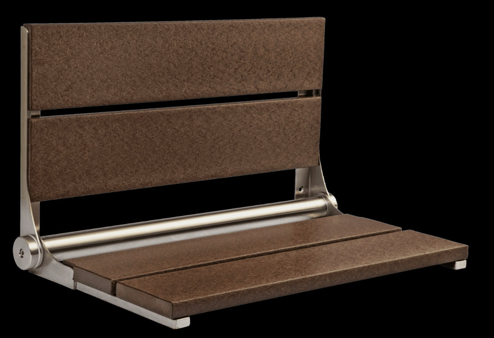 26″ Bilanx Shower Seat in Brushed Finish.