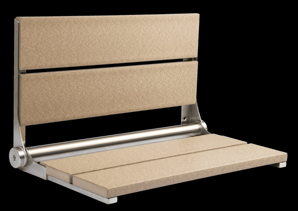 26″ Bilanx Shower Seat in Brushed Finish.