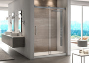 Fleurco NMZ Mercury In-Line Bypass Shower Door – EZ Clean, Anti-Jump Rollers