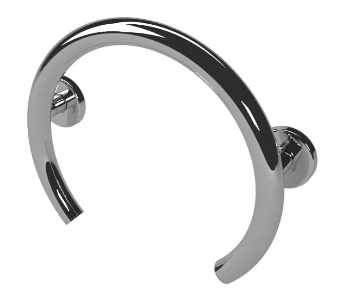 Polished shower valve ring grab bar