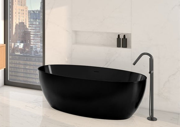 Fleurco Voce Black Grande Freestanding Acrylic Tub – Series BVO6732