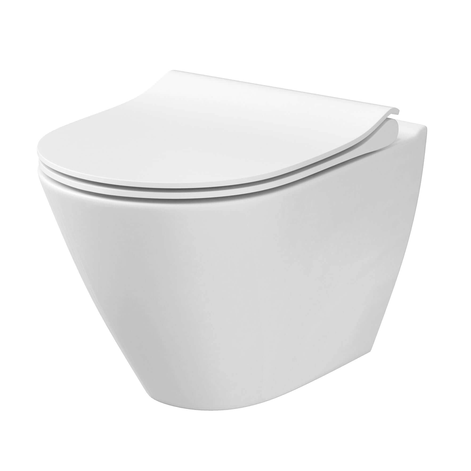 Fine Fixtures Supreme Wall Hung Toilet With Rimless Flush - White