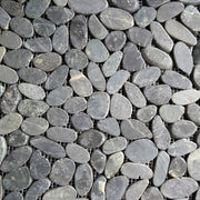 Sliced Pebble Mosaic Black Stone Honed