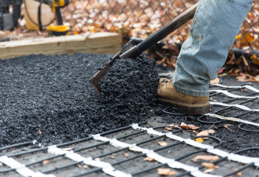 Warmup Snow Melting Mats, 3" cable spacing, 50W per sq ft, 16.4' cold lead, twin-conductor heating cable 1/4"TH, 240V, covers 30 sq ft - 3'W x 10'L, 6.3 amps, 1500W