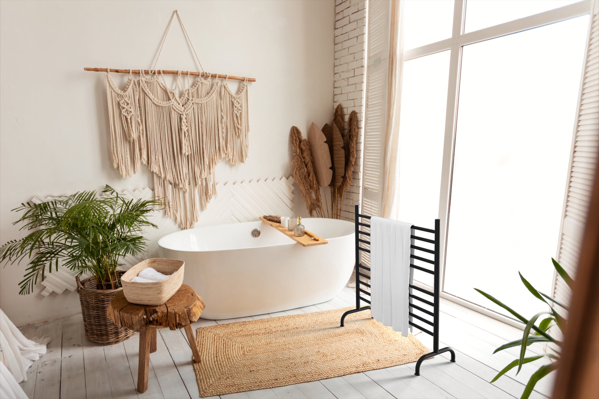 Amba Solo 33" Freestanding 10-Bar Plug-In Towel Warmer