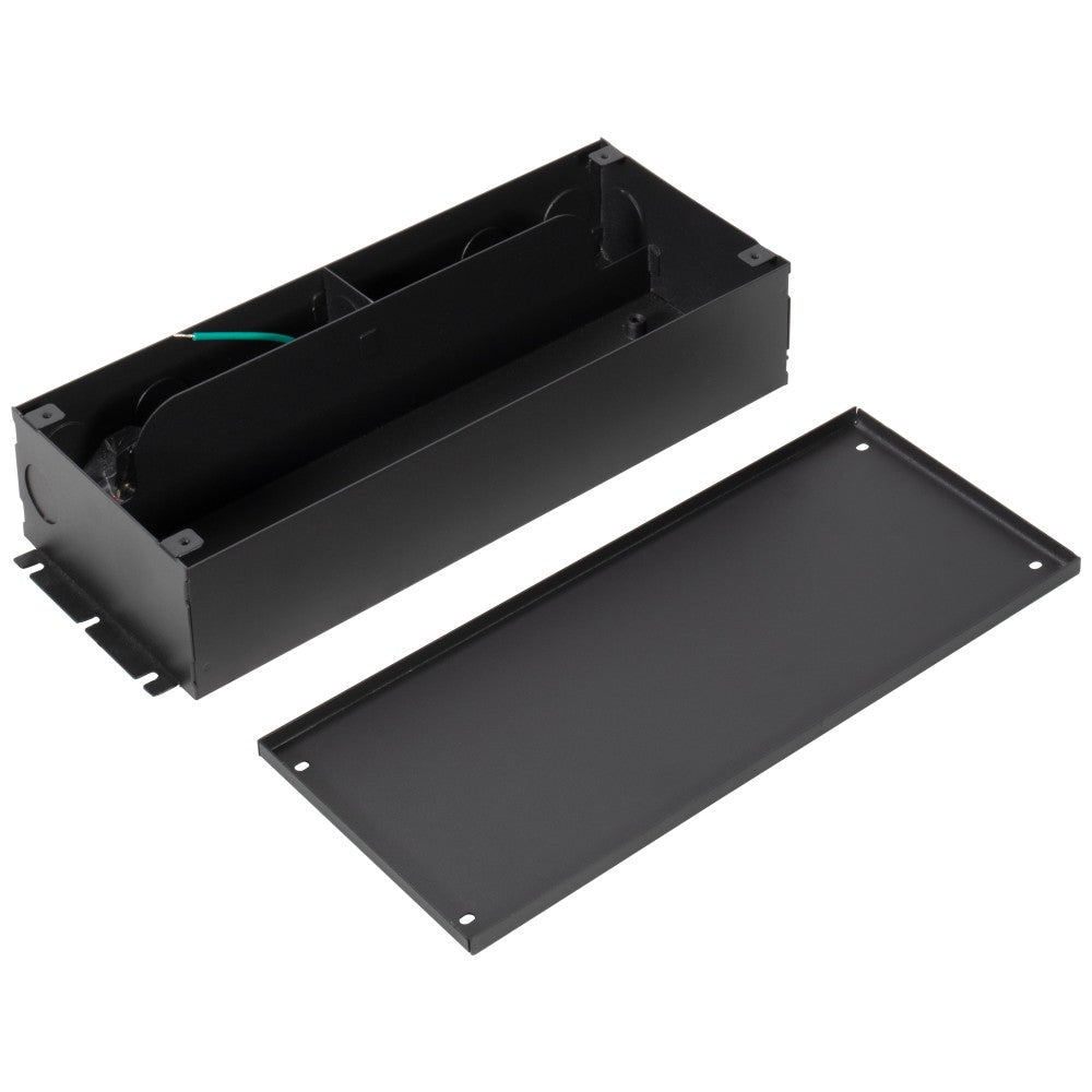 Hardware Resources Metal Junction Box with Knock-Outs, 11 x 4.4 x 2.2 inches, Black